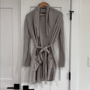 Barefoot Dreams Gray Ribbed Robe